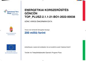 A top_plusz-2-1-1-21-bo1-2022-00038/ pályázat projekttáblája