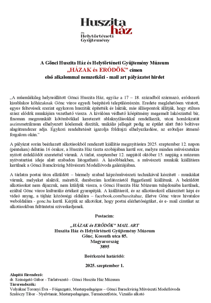 A mail art kiállítás pályázati szövege