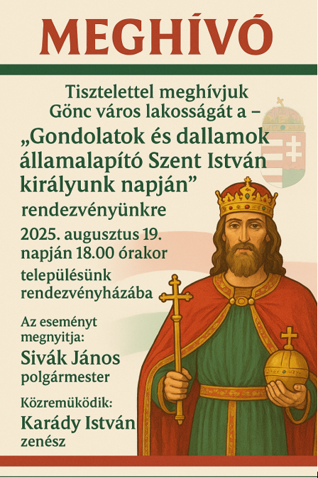 Az augusztus 20-i rendezvény plakátja
